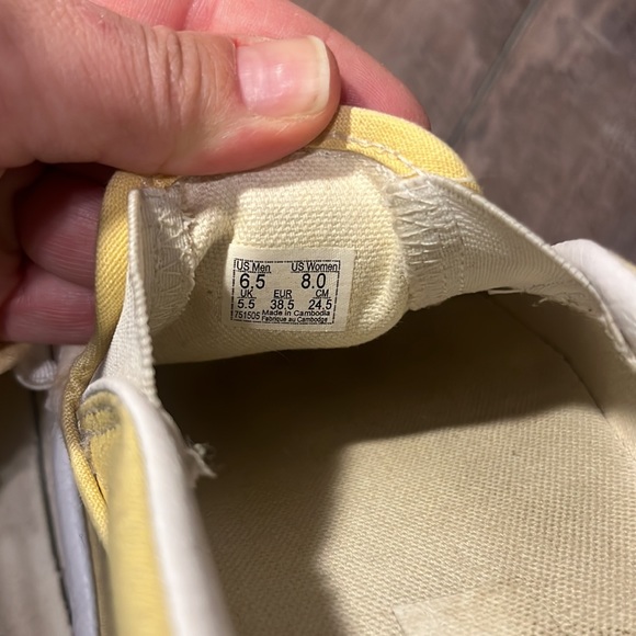 (8) Women’s Vans Checkered Pale Yellow & White Slip On Sneakers - Picture 10 of 10